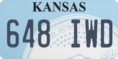 KS license plate 648IWD