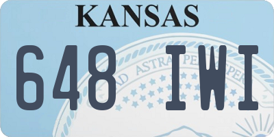 KS license plate 648IWI