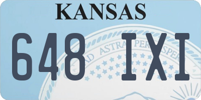 KS license plate 648IXI