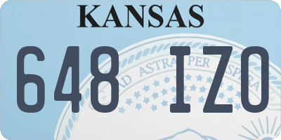 KS license plate 648IZO