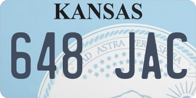 KS license plate 648JAC