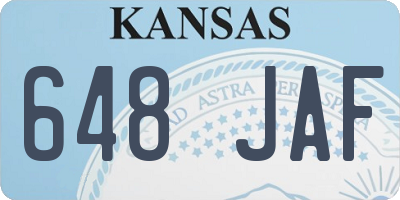 KS license plate 648JAF