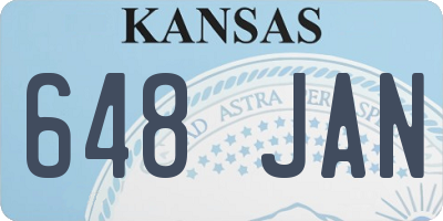 KS license plate 648JAN