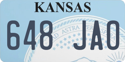 KS license plate 648JAO