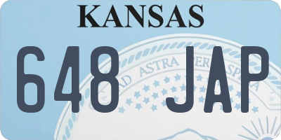 KS license plate 648JAP
