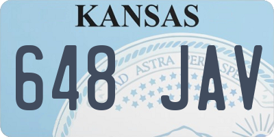 KS license plate 648JAV