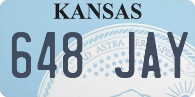 KS license plate 648JAY