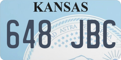 KS license plate 648JBC