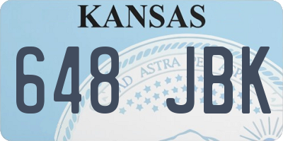 KS license plate 648JBK