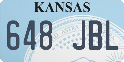 KS license plate 648JBL