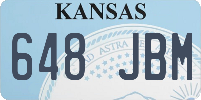 KS license plate 648JBM