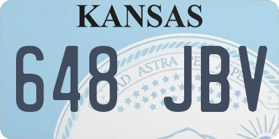 KS license plate 648JBV