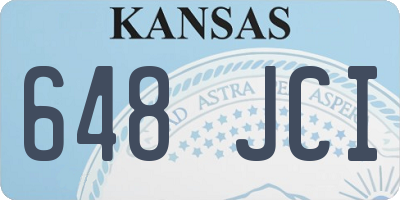 KS license plate 648JCI