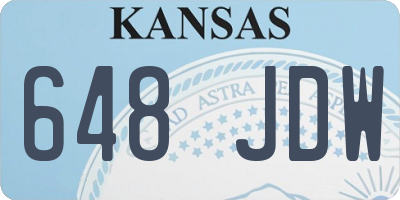 KS license plate 648JDW