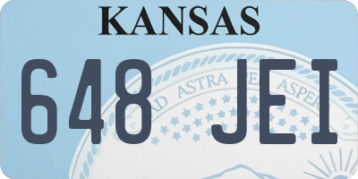 KS license plate 648JEI