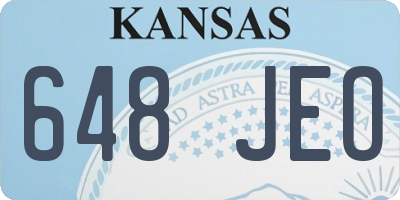 KS license plate 648JEO