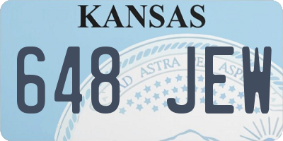 KS license plate 648JEW