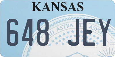 KS license plate 648JEY