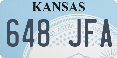 KS license plate 648JFA
