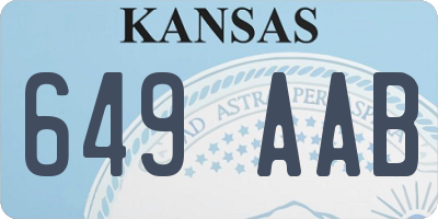 KS license plate 649AAB