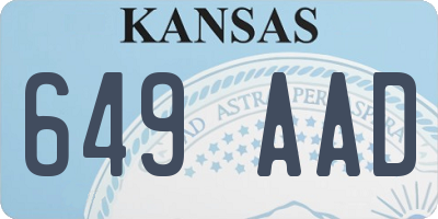 KS license plate 649AAD