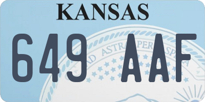 KS license plate 649AAF