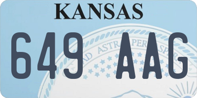 KS license plate 649AAG