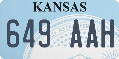 KS license plate 649AAH