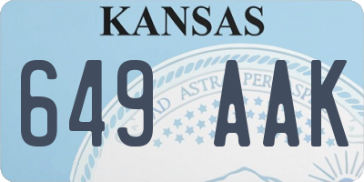 KS license plate 649AAK