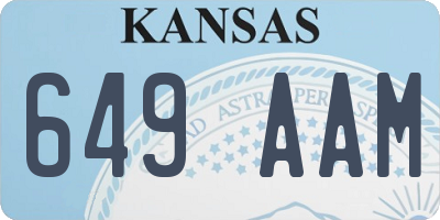 KS license plate 649AAM