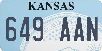 KS license plate 649AAN