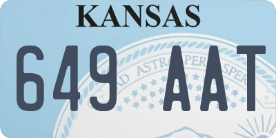 KS license plate 649AAT
