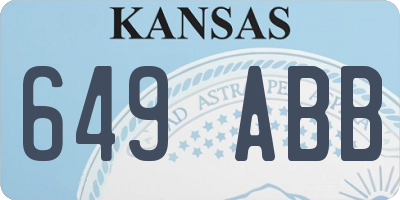 KS license plate 649ABB