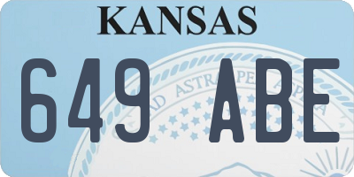 KS license plate 649ABE