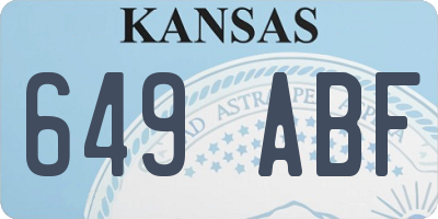 KS license plate 649ABF