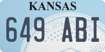 KS license plate 649ABI