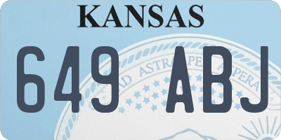 KS license plate 649ABJ