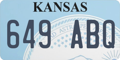 KS license plate 649ABQ