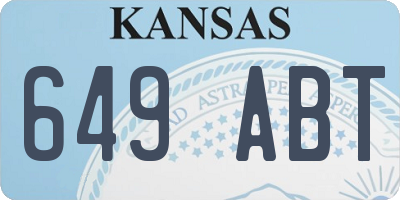 KS license plate 649ABT