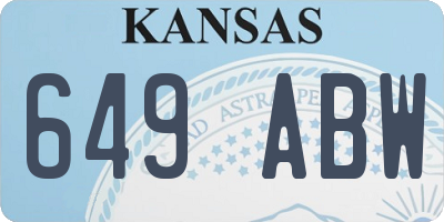 KS license plate 649ABW