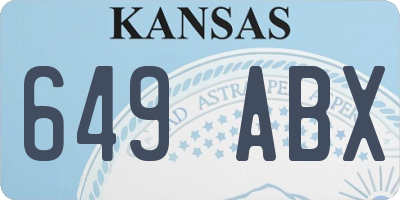 KS license plate 649ABX