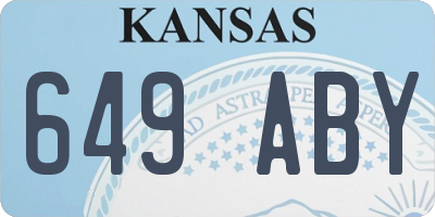 KS license plate 649ABY