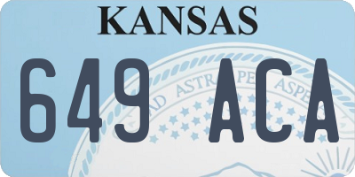 KS license plate 649ACA