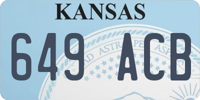 KS license plate 649ACB
