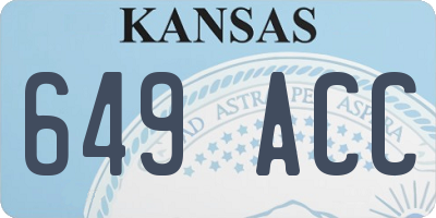 KS license plate 649ACC