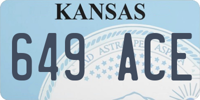 KS license plate 649ACE