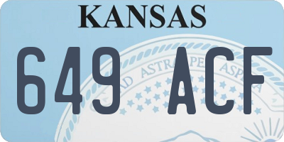KS license plate 649ACF