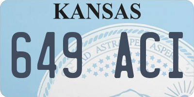 KS license plate 649ACI