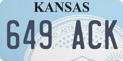 KS license plate 649ACK