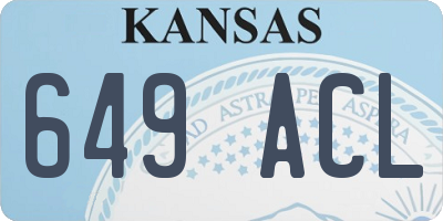 KS license plate 649ACL